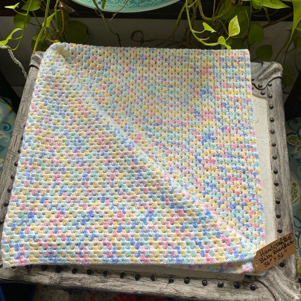 New Handcrafted Baby Blanket 36” x 36”